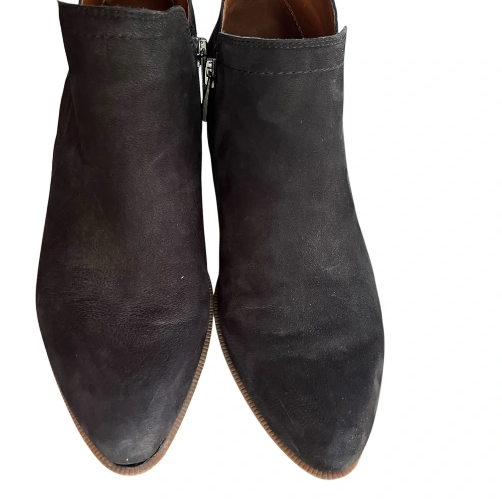 Franco Sarto Women’s Sz 7.5M Black Suede Leather Side Zipper Laslo Ankle Booties
